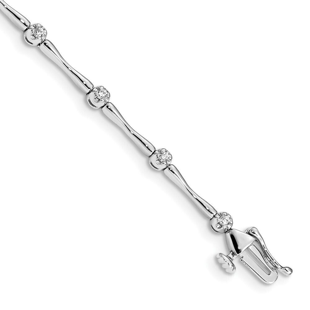 Kazi Luxury 14k White Gold Diamond Bracelet